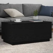 Klub stolic s LED svjetlima crni hrast 90x50x40 cm