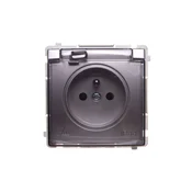 shumee Simon Basic Enojna vtičnica z/brez zaščite pred brizganjem vode IP44 16A 250V mat srebrna BMGZ1B.01/43A