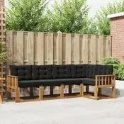 Set vanjskih sofa s jastukom 5 pcs Prirodna i crna