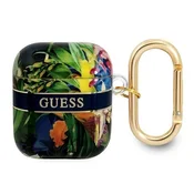 Ovitek Guess Flower Strap za AirPods, moder
