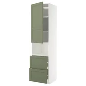 METOD / MAXIMERA Vis.elem.mikrotal. s vratima/2fioke, bela/Axstad sivozelena, 60x60x240 cm