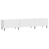 Vidaxl TV omarica Bela visok sijaj 147 x 34,5 x 32 cm Inženirski les