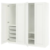 PAX / GULLABERG Kombinacija garderobera, bela/bela, 200x60x201 cm