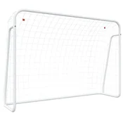 Vidaxl Nogometni gol z mrežo bel 214x75x152 cm jeklo in poliester