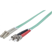 Intellinet Network Solutions Fiber Optic Patch Kabel, Duplex, Multimode, ST/LC, 50/125 µm, OM3, 1.0 m (3.0 ft.), aqua (751117)