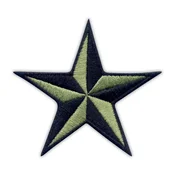 shumee Našitek Jadralna zvezda - črna/vojaško zelena - Podloga za likanje/toplotno varjenje - Vezen našitek/značka/emblem