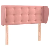 Vidaxl Vzglavje z ušesi roza 103x23x78/88 cm žamet