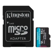Kingston memori?ska kartica 64GB microSDXC Canvas Go Plus Gen4 200MB/s A2 U3 V30 kartica + ADP (SDCG4/64GB)