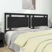 Vidaxl Posteljno vzglavje črno 205,5x4x100 cm trdna borovina