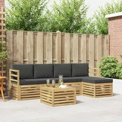 Set vanjskih sofa 6 pcs Bijela i antracit 59 x 59 x 37 cm