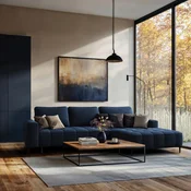 Livetastic KOTNA GARNITURA S POSTELJNO F, temno modra tekstil