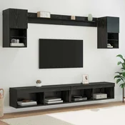 TV zidne jedinice s LED-om 6 pcs Crni hrast Konstruirano drvo