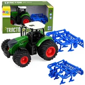 Kmetijski traktor z obdelovalno enoto zelen 1:24