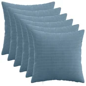 vidaXL Prevleka za blazino 6 pcs HEERLEN Modra 40 x 40 cm korduroy