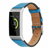BStrap Leather Italy (Large) pašček za Fitbit Charge 3/4, blue
