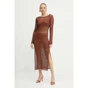 Fracomina Pletena obleka FS25SD5004K514O7 Rjava Slim Fit