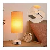 Brilagi - Stona lampa sa USB prikljuckom TABLON 1xE27/25W/230V bela/bež