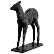 Casa Padrino luxury decorative sculpture deer 25.5 x 9 x H. 32 cm - Bronze decorative sculpture - Bronze decorative figure - Desk decoration - Luxury Quality
