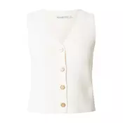 Abercrombie & Fitch Pleten brezrokavnik kremna