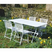 Casa Padrino Art Nouveau wrought iron garden furniture set white - Garden Table & 4 Chairs