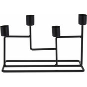Kovinski svečnik za 4 roke 24,5x8x16cm. BLACK