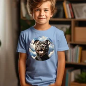Camiseta Majica sa štampanim printom Cam 569, Decija, Cijan
