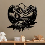 Wallity Zidna dekoracija Montain River, 51 x 54 cm, Crna