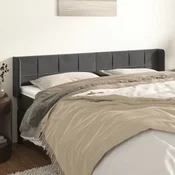 Vidaxl vidaXL Vzglavje s krilci temno sivo 183x16x78/88 cm žamet