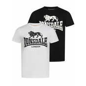 LONSDALE Majica KELSO  črna / bela