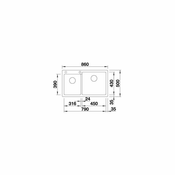 PLEON 9 523058 Pomivalno korito brez odcejalnika BLANCO