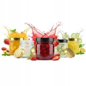 shumee Komplet 5 steklenih kozarcev Atena 225 ml za marmelado, med, darilo, poroko, sladice