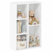 Kinder home decja polica za knjige sa 5 pregrada, beli organizator za knjige i igracke ( JVFU-6022 )