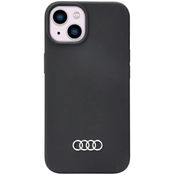 Audi Audijev silikonski ovitek - ovitek za iPhone 14 (črn)