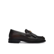 Tommy Hilfiger Čevlji brez vezalk Th Chain Fringe Leather Loafer FW0FW09668 Temno rjava