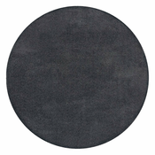 Tamno sivi periv okrugao tepih od recikliranih vlakna 180x180 cm Fluffy – Flair Rugs