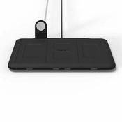 NEW Mophie Brezžično polnjenje 4v1 - Brezžični polnilnik za štiri naprave z držalom za AppleWatch 10W (črn)