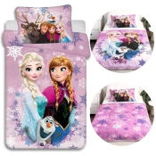 Disney Frozen DISNEY Bombažna posteljnina z zadrgo, otroška za otroško posteljico, 100 % bombaž, 100x135 cm, Oeko-Tex