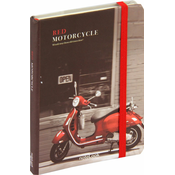 noteLook Notes A6 črte trde platnice, 100 listov, z elastiko, 79208, Red motor
