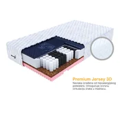 Kokosova vzmetnica z žepkastimi vzmetmi Gina 180x200 Prevleka: Premium Jersey 3D, Višina: 21 cm