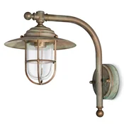 Moretti Luce Stenska svetilka Bruno v starinskem dizajnu, 32 cm, medenina - Antični - starinska medenina, prozorna - Kovina
