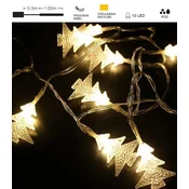 Vito LED božična razsvetljava toplo bela 1m 10 smrekic 2xAA IP20 NATALE-15