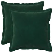 vidaXL Prevleka za blazino 2 pcs HOUTEN Temno zelena 35 x 35 cm Žamet