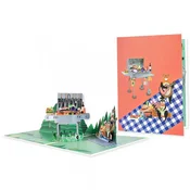 shumee 3D pop-up voščilnica Piknik v gozdu