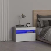 Vidaxl vidaXL Nočna omarica z LED osvetlitvijo, siva, hrast sonoma, 60x35x40 cm