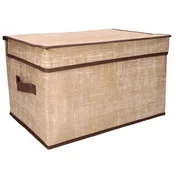 Home Rjav tekstilni organizator s pokrovom 60x40x30 cm