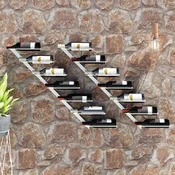 vidaXL Stensko stojalo za vino za 7 steklenic 2 kosa belo kovinsko