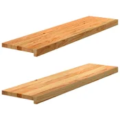 Vidaxl Podloge za stopnice 2 kosa rjave 100x30x2 cm trdna hrastovina