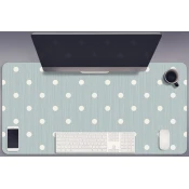 Decormat Podloga za pisalno mizo White polka dots 120x60 cm