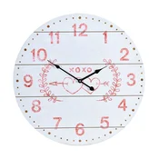 SEGNALE Lesena stenska ura, 55 cm, bela