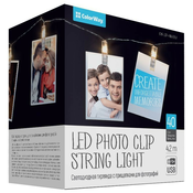 COLORWAY LED foto žebljički/40 LED diod/dolžina 4,2 m/topla bela/USB napajalnik